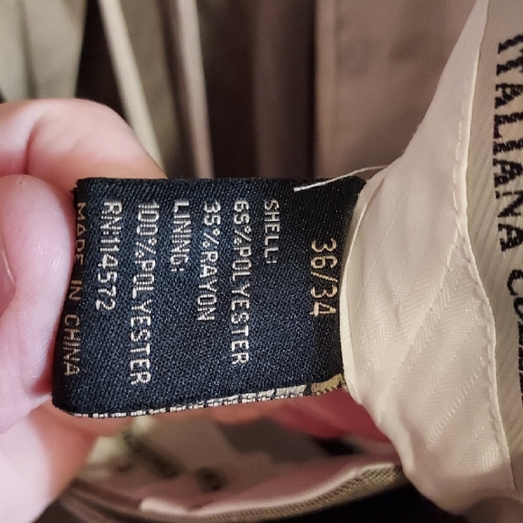 VINCI Italiana Collezione Men's Gray W/ white Pin Striped Squares, Pleated Pants - Picture 12 of 12